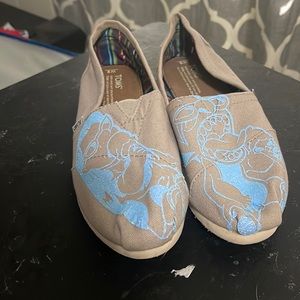 Tom’s size 9w lilo and stitch heat pressed